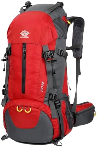 WoneNice 50L(45+5) Waterproof Hiking Backpack Outdoor Daypack w/Rain Cover