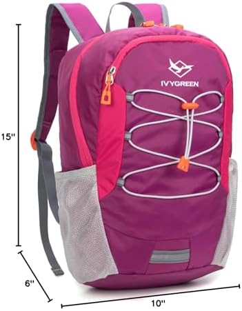 IVYGREEN Small Kids Hiking Backpack for Camping or Short Trip, Green, M
